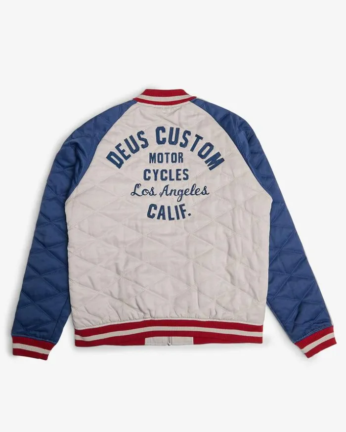 Mens Deus Ex Machina Jackets Supporters Jacket 8211 WhiteBlue WhiteBlue Mens Deus Ex Machina Jackets Supporters Jacket 8211 WhiteBlue WhiteBlue