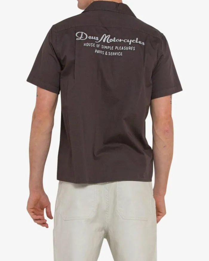 Mens Deus Ex Machina Shirts Fleetwood Shirt 8211 Black Black Mens Deus Ex Machina Shirts Fleetwood Shirt 8211 Black Black