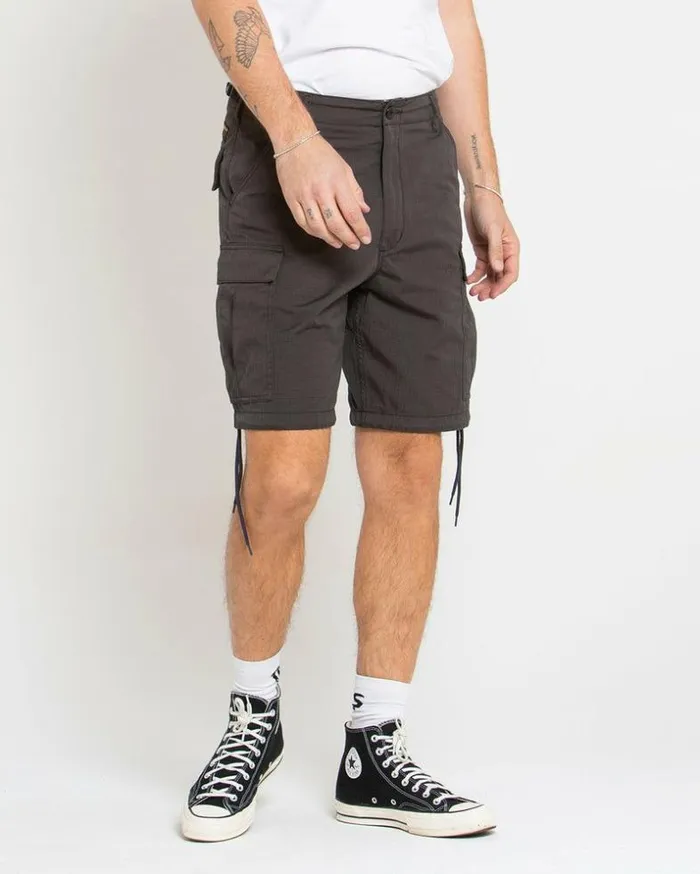 Mens Deus Ex Machina Shorts Sawyer BDU Short 8211 Anthracite Anthracite