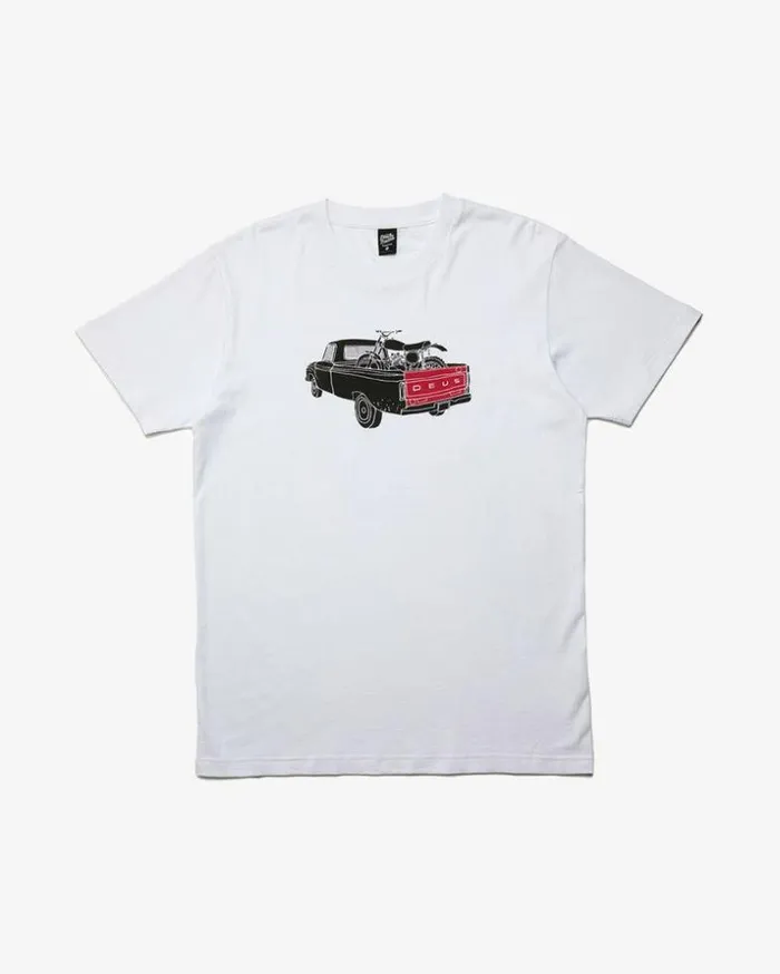 Mens Deus Ex Machina Tees Carby Pickup Tee 8211 White White