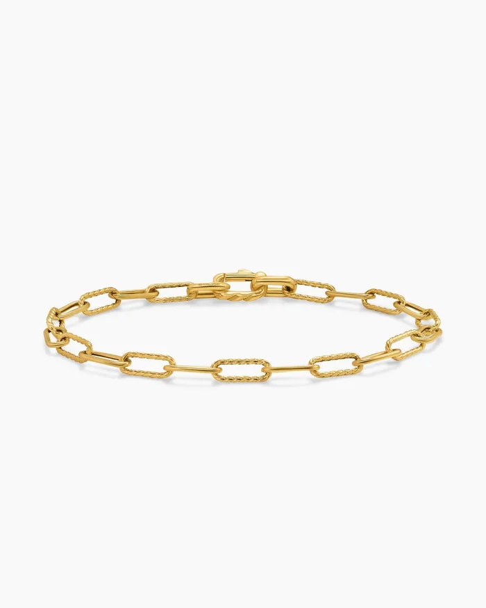 Mens DY Madison Chain Bracelet In 18K Yellow Gold 4mm Men David Yurman Chain