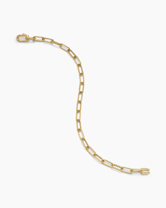 Mens DY Madison Chain Bracelet In 18K Yellow Gold 4mm Men David Yurman Chain Mens DY Madison Chain Bracelet In 18K Yellow Gold 4mm Men David Yurman Chain