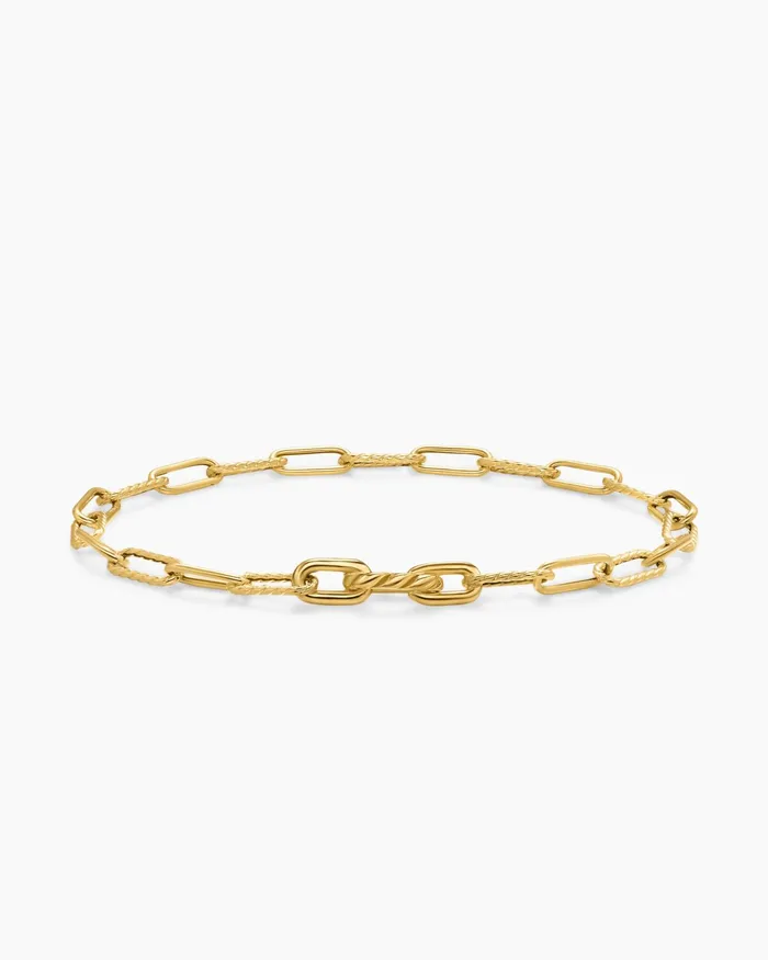 Mens DY Madison Chain Bracelet In 18K Yellow Gold 4mm Men David Yurman Chain Mens DY Madison Chain Bracelet In 18K Yellow Gold 4mm Men David Yurman Chain