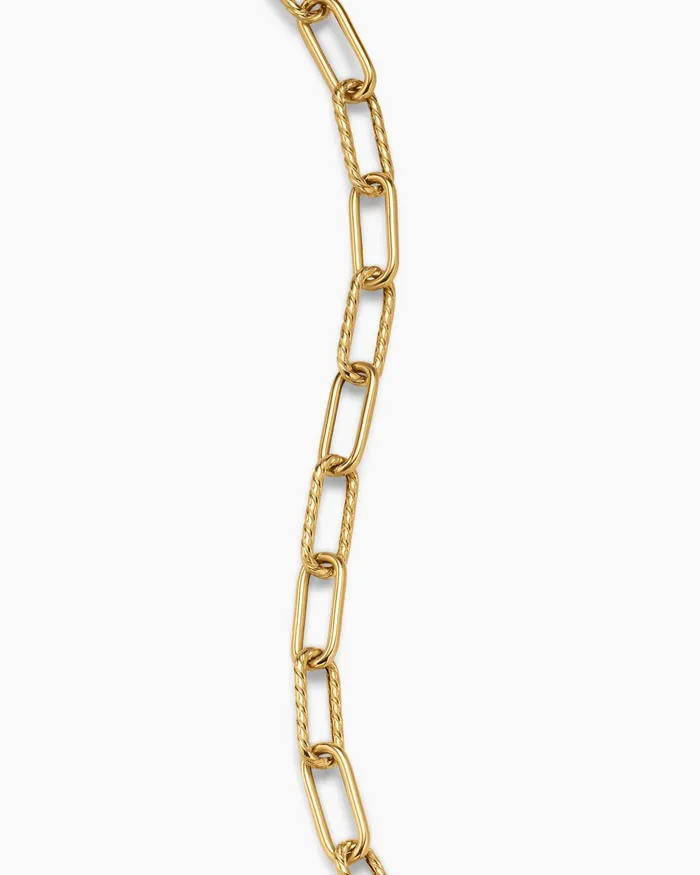 Mens DY Madison Chain Bracelet In 18K Yellow Gold 4mm Men David Yurman Chain Mens DY Madison Chain Bracelet In 18K Yellow Gold 4mm Men David Yurman Chain