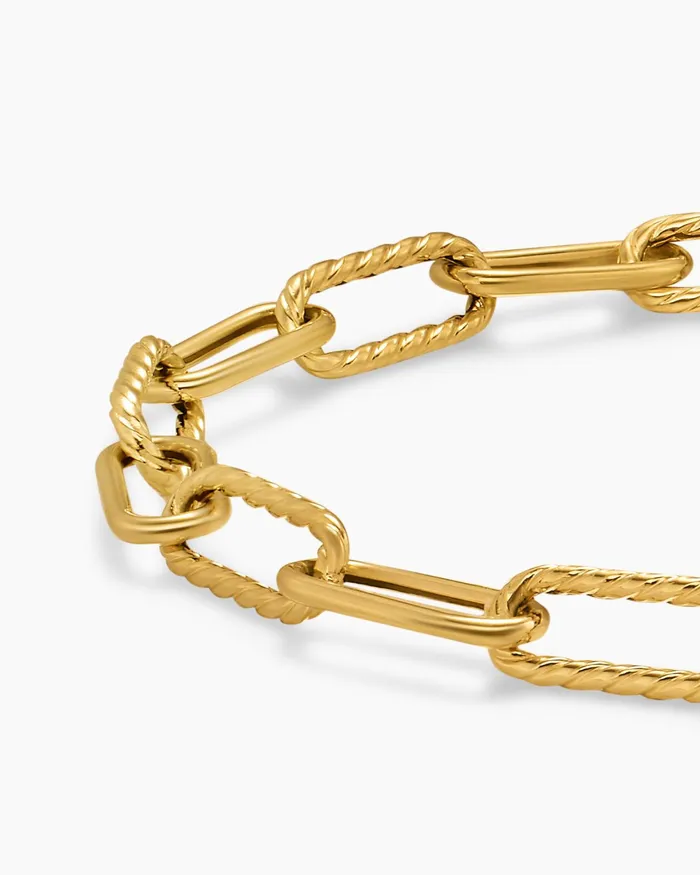 Mens DY Madison Chain Bracelet In 18K Yellow Gold 4mm Men David Yurman Chain Mens DY Madison Chain Bracelet In 18K Yellow Gold 4mm Men David Yurman Chain