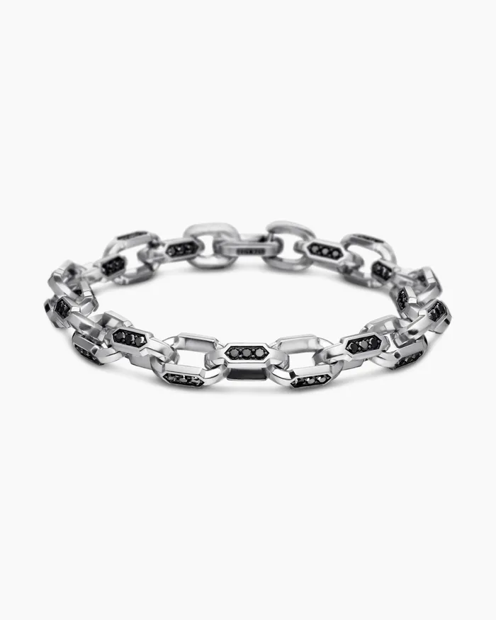 Mens Faceted Chain Bracelet In Sterling Silver 95mm Men David Yurman Chain
