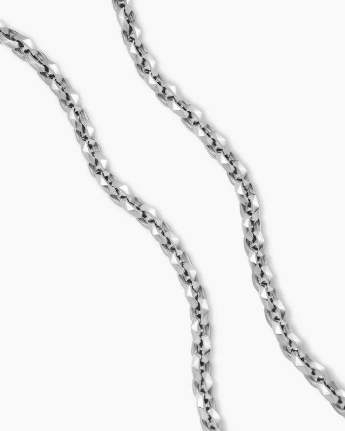 Mens Faceted Chain Necklace In Sterling Silver 7mm Men David Yurman Chains