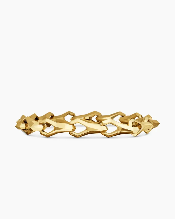 Mens Faceted Link Bracelet In 18K Yellow Gold 9mm Men David Yurman Chain