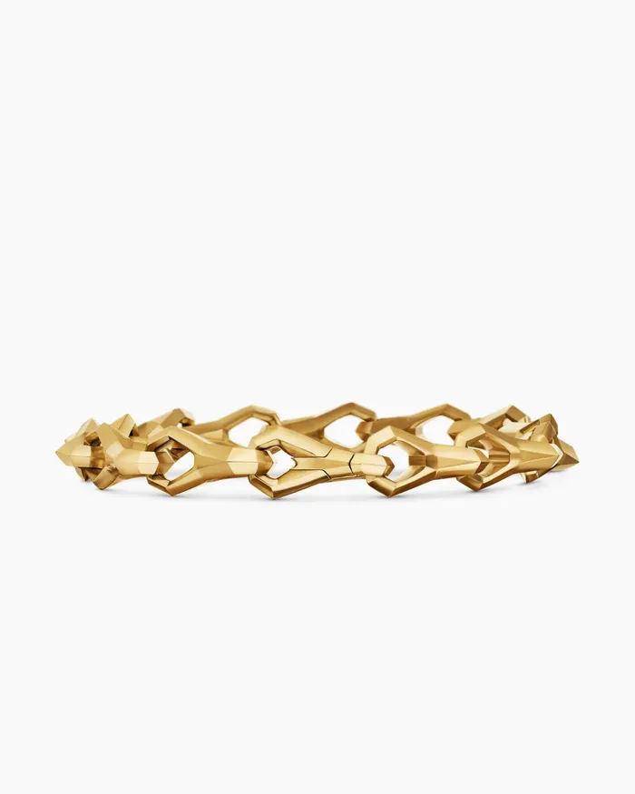 Mens Faceted Link Bracelet In 18K Yellow Gold 9mm Men David Yurman Chain Mens Faceted Link Bracelet In 18K Yellow Gold 9mm Men David Yurman Chain