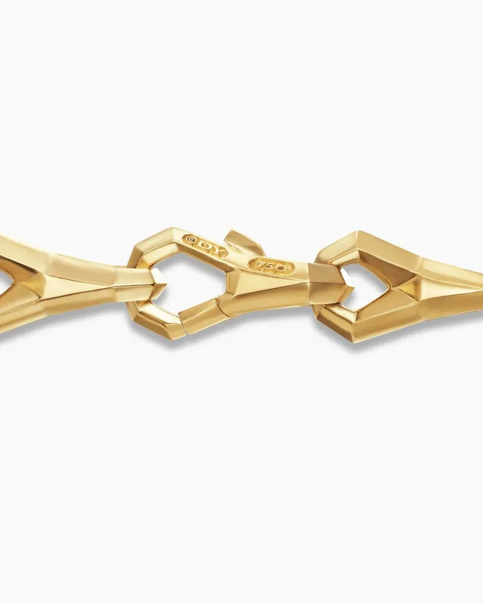 Mens Faceted Link Bracelet In 18K Yellow Gold 9mm Men David Yurman Chain Mens Faceted Link Bracelet In 18K Yellow Gold 9mm Men David Yurman Chain