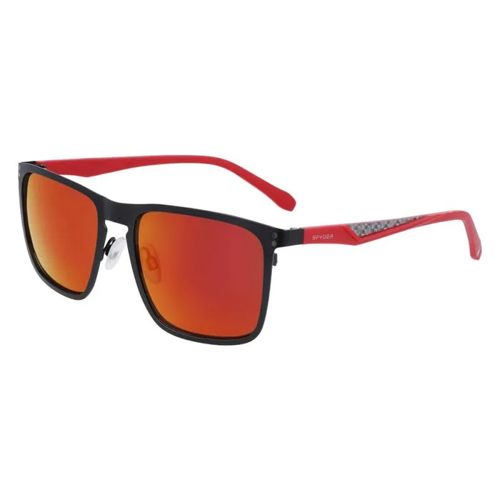 Mens Flat Metal Square Sunglasses Black Spyder Eyewear