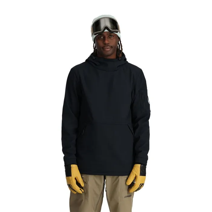 Mens Softshell Riding Hoodie Black Spyder Shell