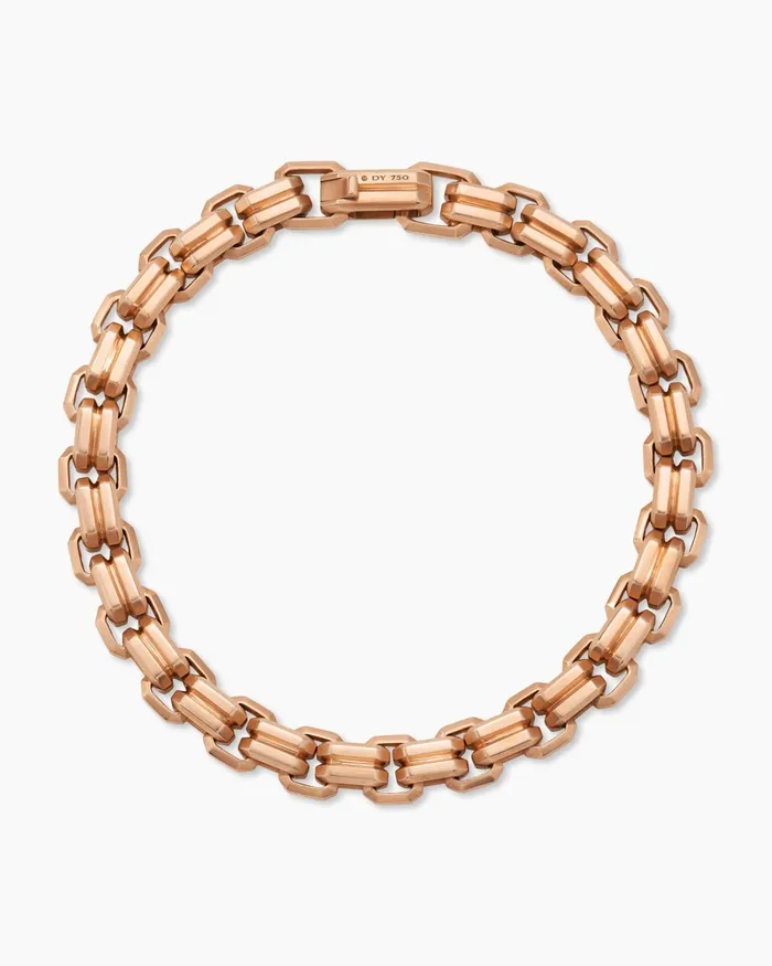 Mens Streamline Double Link Bracelet In 18K Rose Gold 8mm Men David Yurman Chain Mens Streamline Double Link Bracelet In 18K Rose Gold 8mm Men David Yurman Chain