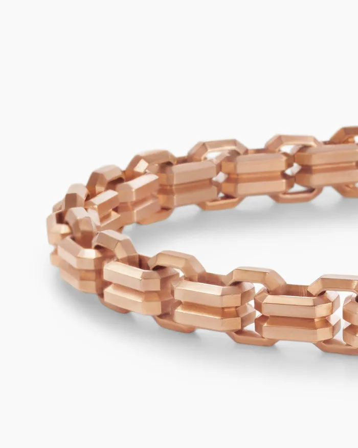 Mens Streamline Double Link Bracelet In 18K Rose Gold 8mm Men David Yurman Chain Mens Streamline Double Link Bracelet In 18K Rose Gold 8mm Men David Yurman Chain