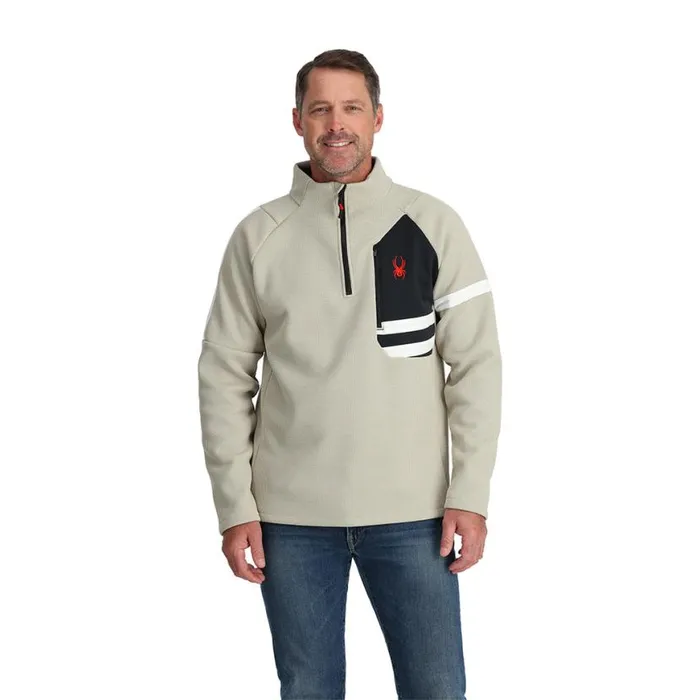 Mens Wengen Bandit Half Zip Sandstorm Spyder Fleece