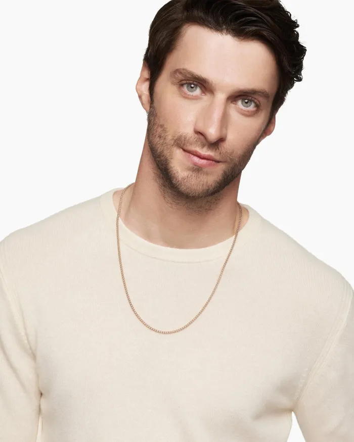 Mens Wheat Chain Necklace In 18K Rose Gold 25mm Men David Yurman Chains Mens Wheat Chain Necklace In 18K Rose Gold 25mm Men David Yurman Chains
