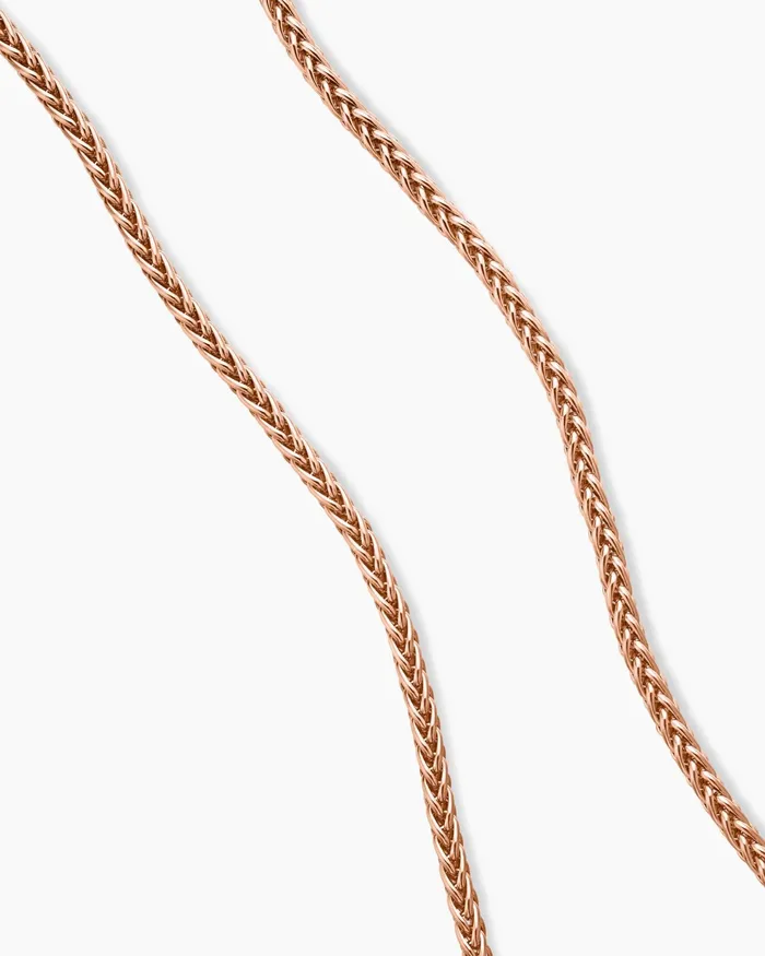 Mens Wheat Chain Necklace In 18K Rose Gold 25mm Men David Yurman Chains Mens Wheat Chain Necklace In 18K Rose Gold 25mm Men David Yurman Chains