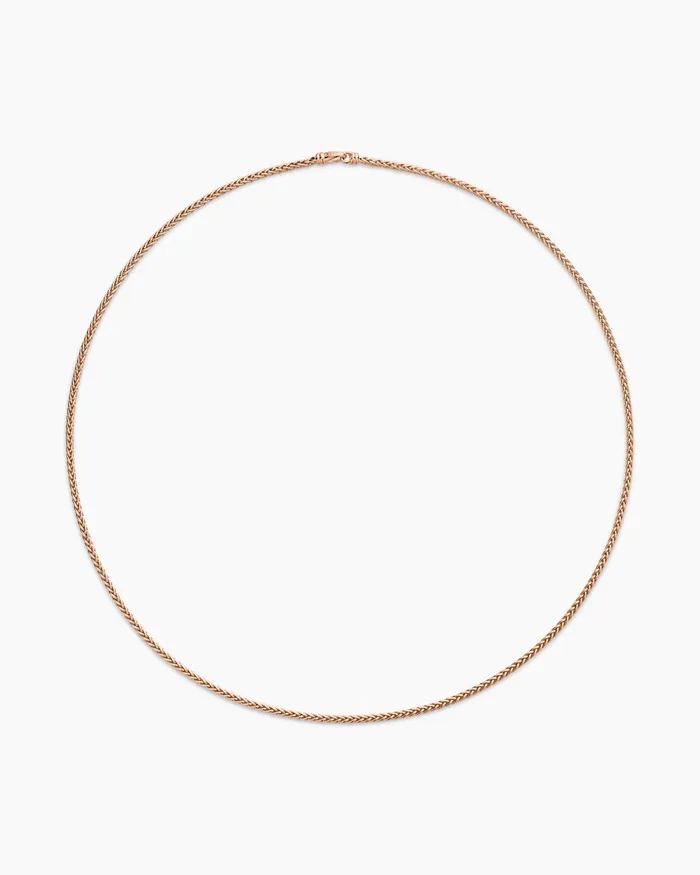 Mens Wheat Chain Necklace In 18K Rose Gold 25mm Men David Yurman Chains Mens Wheat Chain Necklace In 18K Rose Gold 25mm Men David Yurman Chains