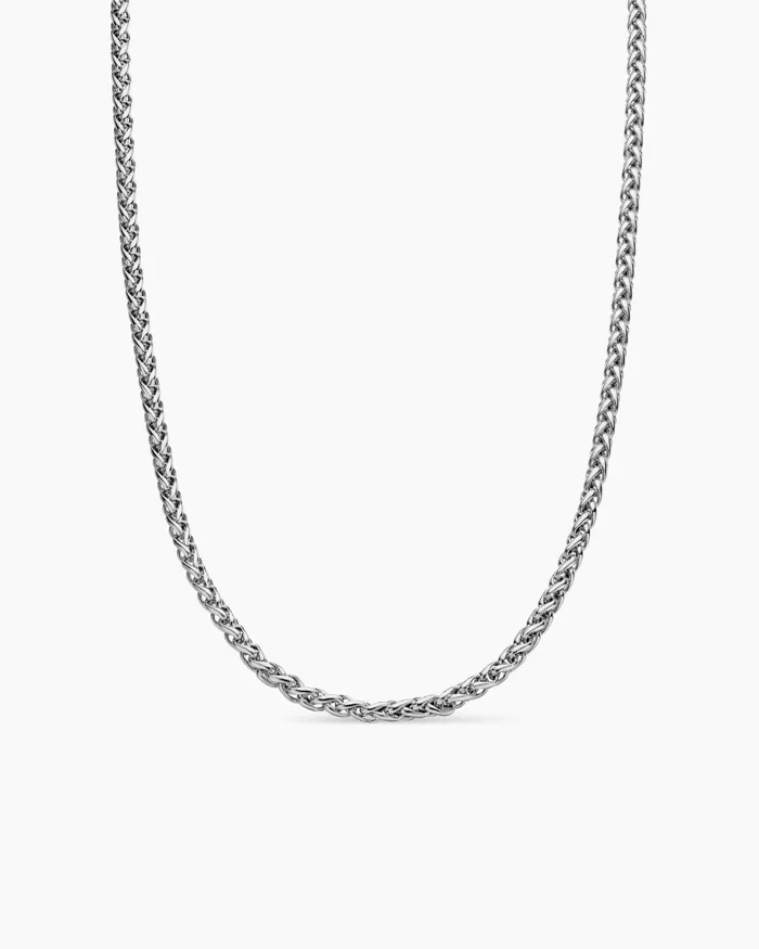 Mens Wheat Chain Necklace In Sterling Silver 4mm Men David Yurman Chains