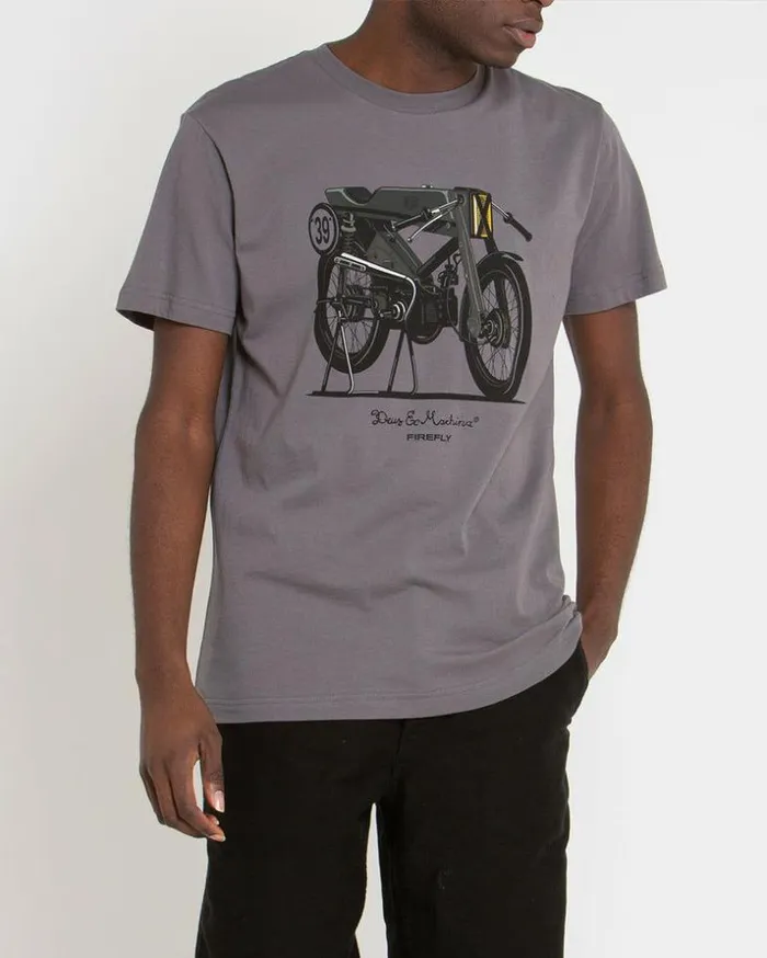 MensWomens Deus Ex Machina Tees Firefly Tee 8211 Moon Mist Moon Mist