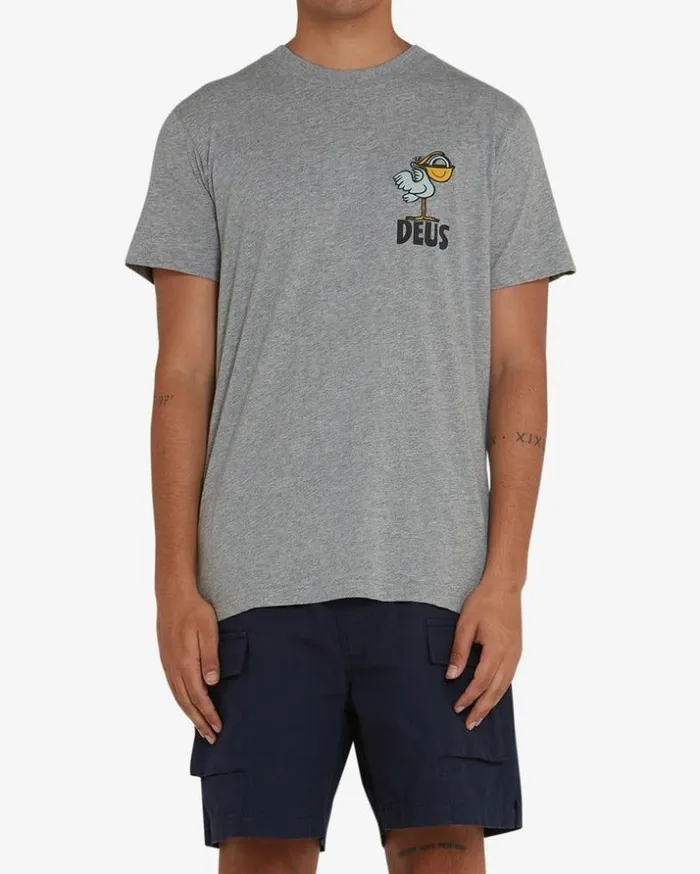 MensWomens Deus Ex Machina Tees Pegasus Tee 8211 Grey Marle Grey Marle