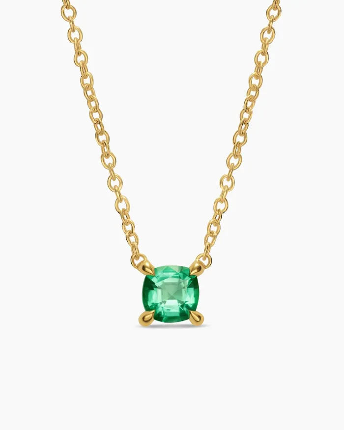Micro Chatelaine Pendant Necklace In 18K Yellow Gold With Emerald 46mm Women David Yurman Pendant Micro Chatelaine Pendant Necklace In 18K Yellow Gold With Emerald 46mm Women David Yurman Pendant