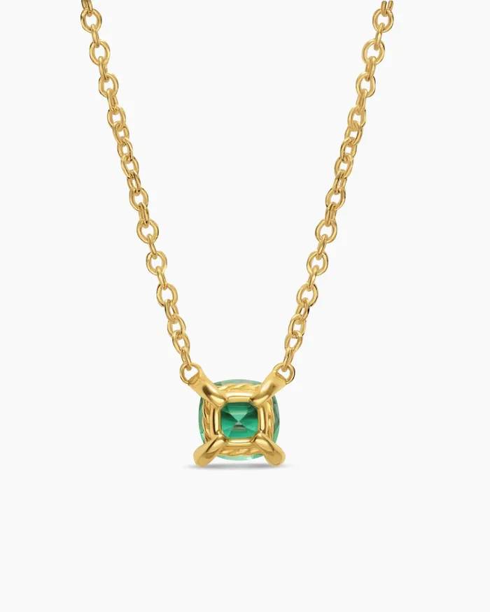 Micro Chatelaine Pendant Necklace In 18K Yellow Gold With Emerald 46mm Women David Yurman Pendant