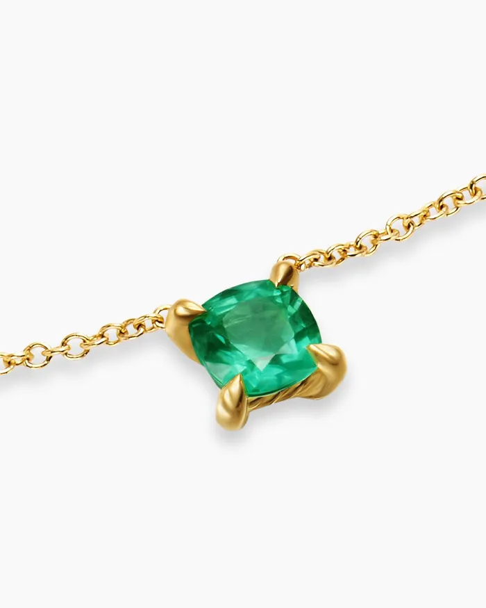 Micro Chatelaine Pendant Necklace In 18K Yellow Gold With Emerald 46mm Women David Yurman Pendant