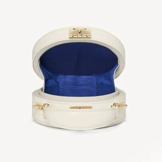 Micro Hat Box Deep Shine Ivory Small Croc Women Aspinal Of London Mini