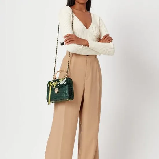 Midi Mayfair Bag Bird Of Paradise Hand Embroidery On Velvet Women Aspinal Of London Shoulder