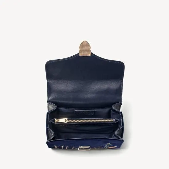 Midi Mayfair Bag Woodland Hand Embroidery On Velvet Women Aspinal Of London Shoulder