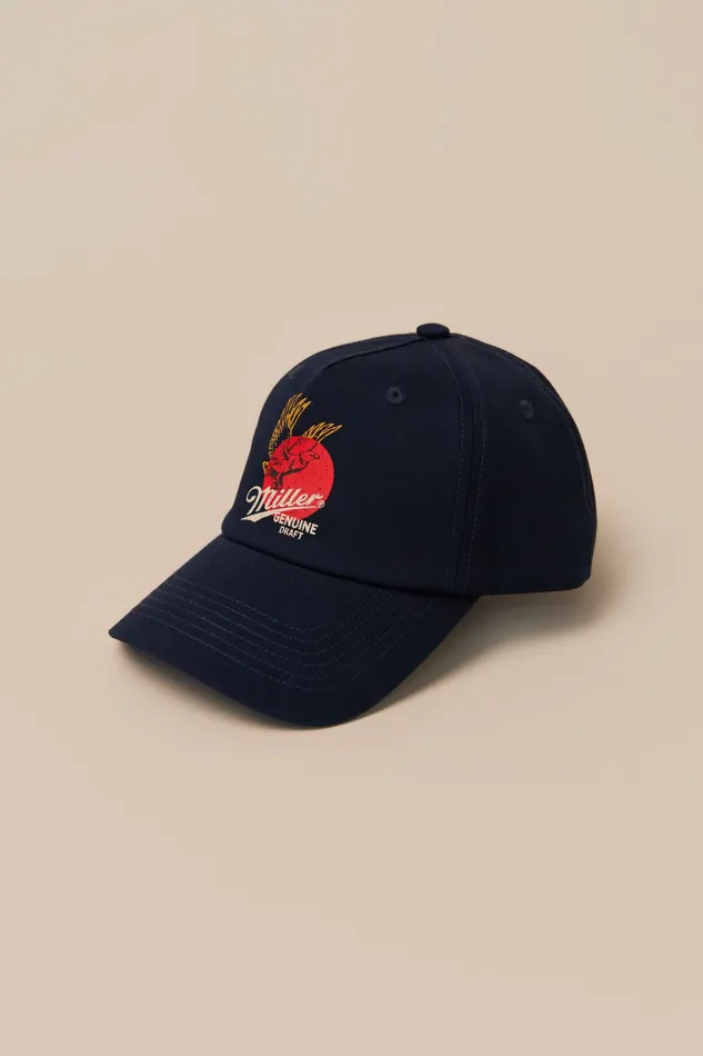 Miller Cotton Twill Baseball Cap Dark Blue Men Lucky Brand Hats