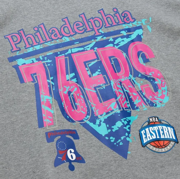 Mitchell and Ness 90s Reflective Heather Crewneck Sweatshirt Philadelphia 76ers Men Hoodies and Sweatshirts Mitchell and Ness 90s Reflective Heather Crewneck Sweatshirt Philadelphia 76ers Men Hoodies and Sweatshirts