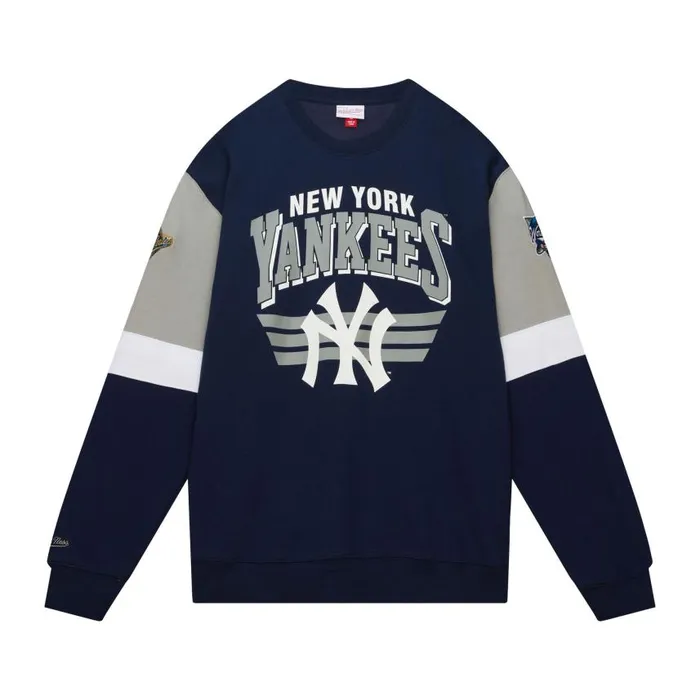 Mitchell and Ness All Over Crew 30 New York Yankees Men Hoodies and Sweatshirts
