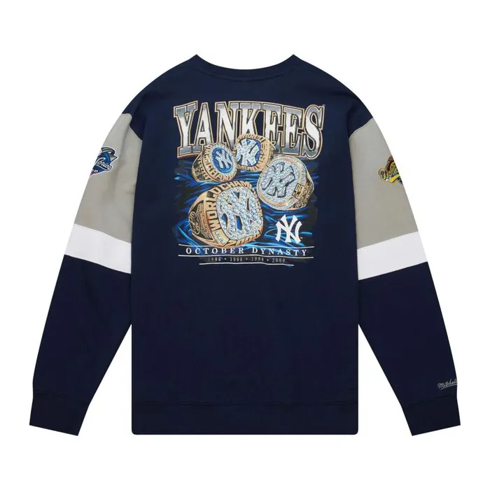 Mitchell and Ness All Over Crew 30 New York Yankees Men Hoodies and Sweatshirts Mitchell and Ness All Over Crew 30 New York Yankees Men Hoodies and Sweatshirts