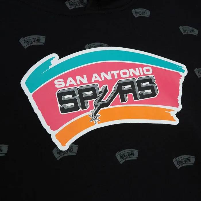 Mitchell and Ness AOP Fleece Hoodie San Antonio Spurs Men Hoodies and Sweatshirts Mitchell and Ness AOP Fleece Hoodie San Antonio Spurs Men Hoodies and Sweatshirts