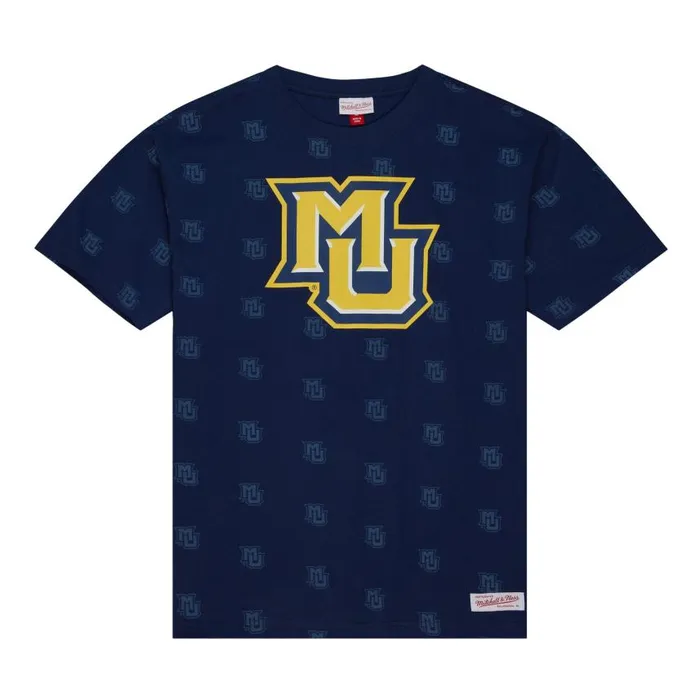Mitchell and Ness AOP SS Top Marquette University Men TShirts and Tops