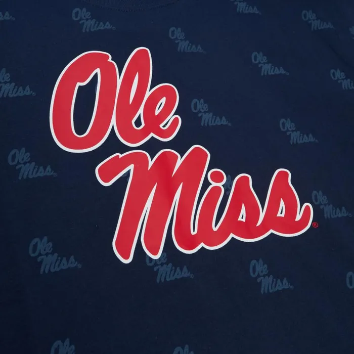 Mitchell and Ness AOP SS Top University Of Mississippi Men TShirts and Tops Mitchell and Ness AOP SS Top University Of Mississippi Men TShirts and Tops