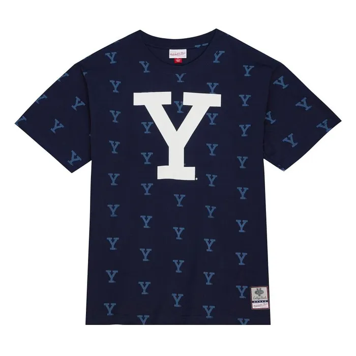 Mitchell and Ness AOP SS Top Yale University Men TShirts and Tops