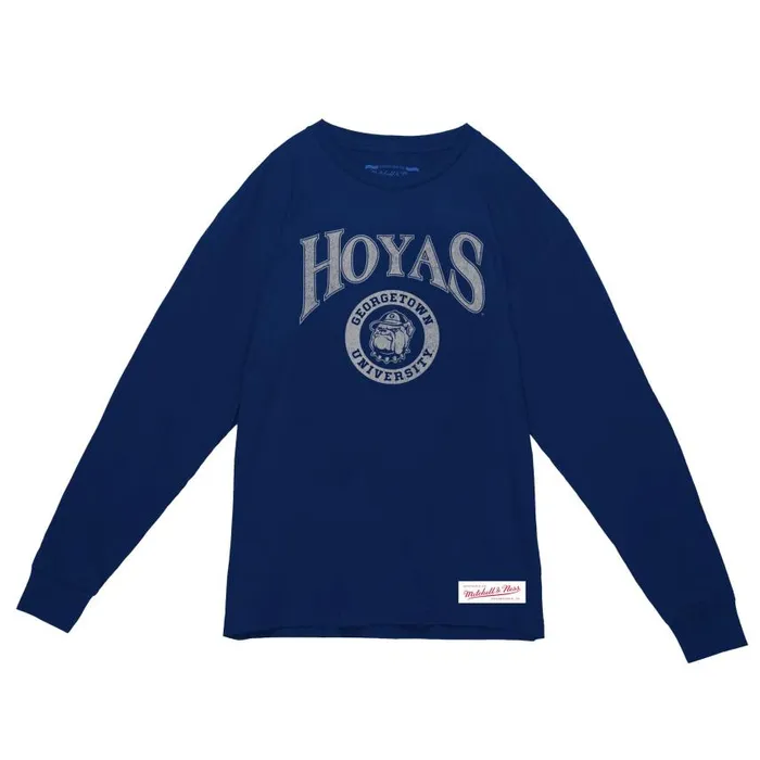 Mitchell and Ness Arched Logo Lockup Slub LS Tee Georgetown University Men TShirts and Tops Mitchell and Ness Arched Logo Lockup Slub LS Tee Georgetown University Men TShirts and Tops