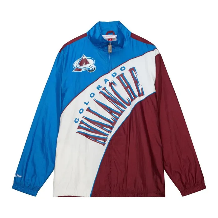 Mitchell and Ness Arched Retro Lined Windbreaker Colorado Avalanche Men Jackets and Outerwear