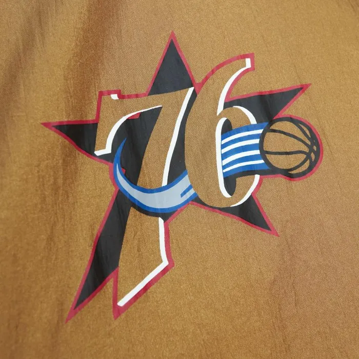 Mitchell and Ness Arched Retro Lined Windbreaker Philadelphia 76ers Men Jackets and Outerwear Mitchell and Ness Arched Retro Lined Windbreaker Philadelphia 76ers Men Jackets and Outerwear