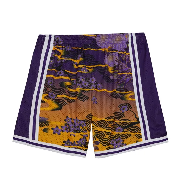 Mitchell and Ness Asian Heritage Swingman Los Angeles Lakers 1996 Shorts 50 Men Shorts Mitchell and Ness Asian Heritage Swingman Los Angeles Lakers 1996 Shorts 50 Men Shorts