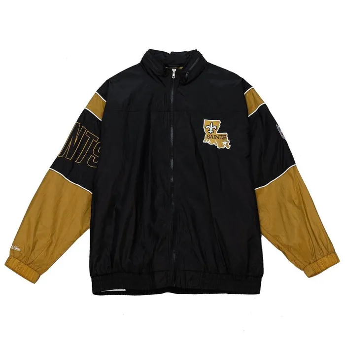 Mitchell and Ness Authentic Sideline Jacket New Orleans Saints Men Jackets and Outerwear