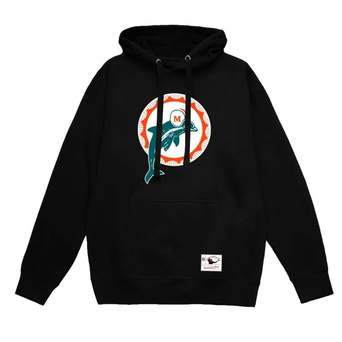Mitchell and Ness Basic Logo 2 Hoodie Miami Dolphins Men Hoodies and Sweatshirts