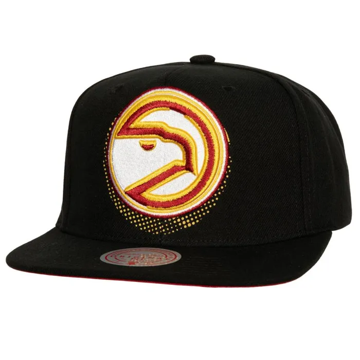Mitchell and Ness Big Face 70 Snapback HWC Atlanta Hawks Men Hats and Headwear Mitchell and Ness Big Face 70 Snapback HWC Atlanta Hawks Men Hats and Headwear