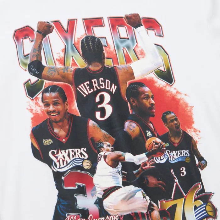 Mitchell and Ness Bling SS Tee 20 HWC Philadelphia 76ers Allen Iverson Men TShirts and Tops Mitchell and Ness Bling SS Tee 20 HWC Philadelphia 76ers Allen Iverson Men TShirts and Tops