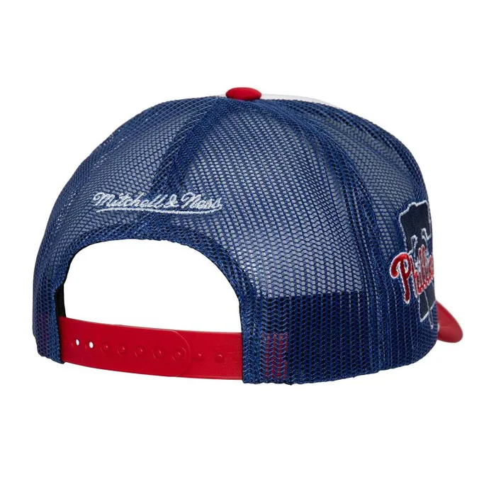 Mitchell and Ness Blocker Trucker Philadelphia Phillies Men Hats and Headwear Mitchell and Ness Blocker Trucker Philadelphia Phillies Men Hats and Headwear
