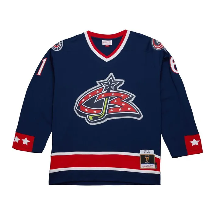 Mitchell and Ness Blue Line Rick Nash Columbus Blue Jackets Dark 2003 Jersey Men Jerseys