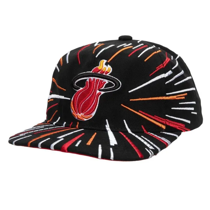 Mitchell and Ness Burst Deadstock Snapback HWC Miami Heat Men Hats and Headwear Mitchell and Ness Burst Deadstock Snapback HWC Miami Heat Men Hats and Headwear